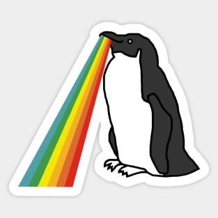 Animals with Rainbow Puke Penguin Sticker